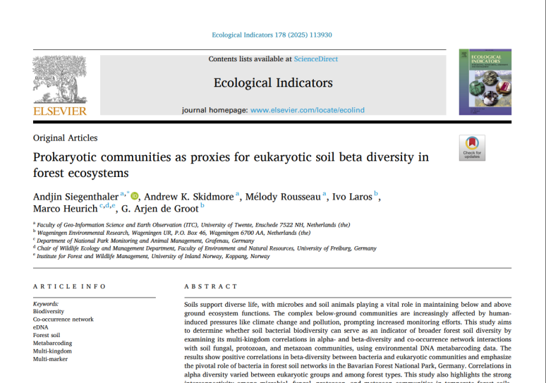 Soil to Soil: Using bacterial diversity to indicate forest soil biodiversity