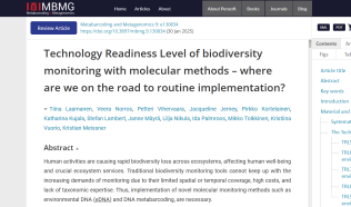 Novel biodiversity monitoring methods and their TRLs: an OBSGESSION publication